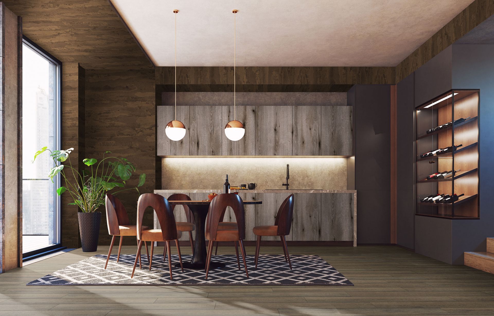 Panel drewniana deska kolor Bourbon Cask R076