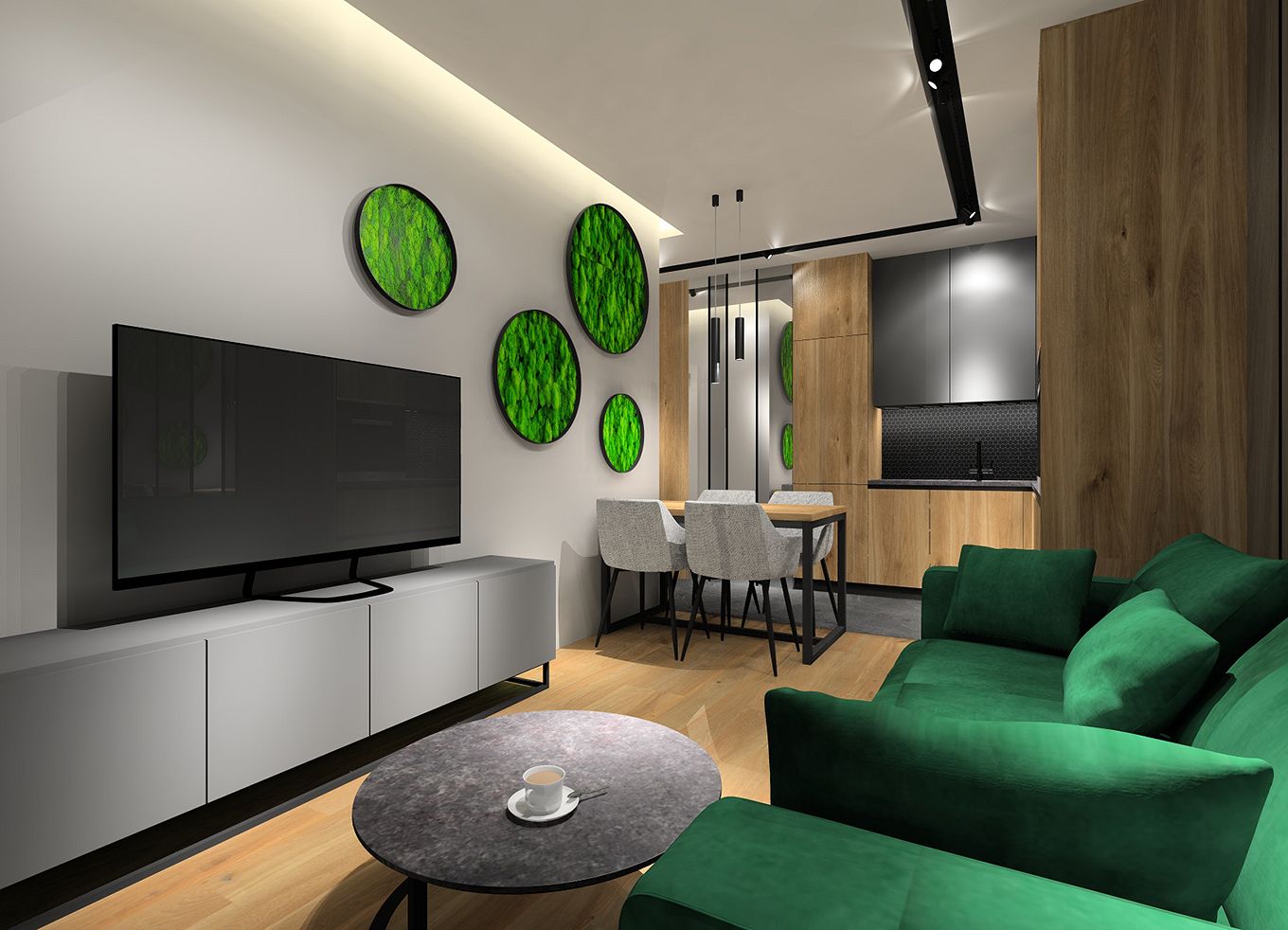 Nowoczesny salon z aneksem