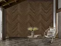 Elegancki salon z drewnianymi panelami ściennymi Futura
