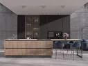 Przestronna industrialna kuchnia z wyspą