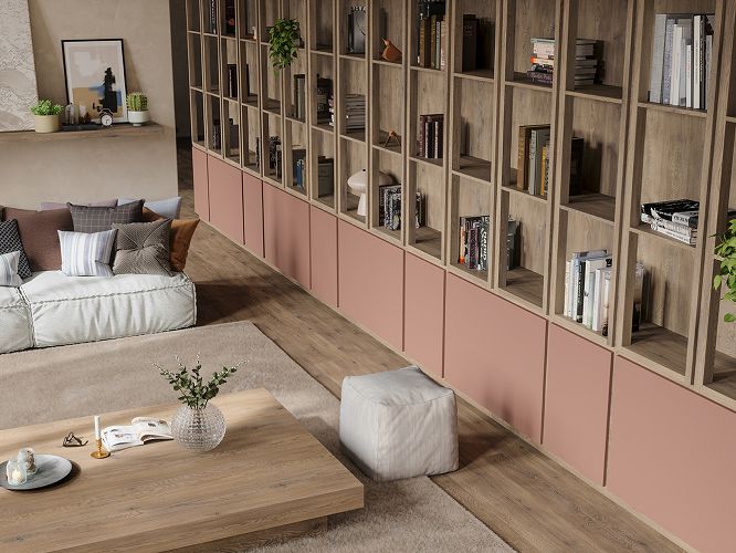 Przestronna witryna w dekorze Dąb Cremona Torro 2738 PW