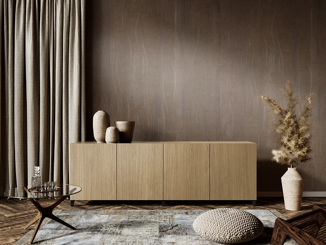 Wodoodporna płyta ścienna Medusa Bronze R266 w salonie