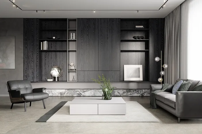 Elegancki salon w monochromie