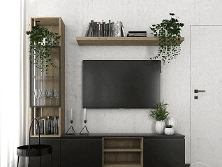 Zabudowa TV w salonie
