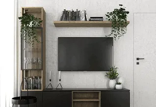 Zabudowa TV w salonie