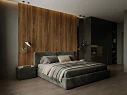 Płyty ścienne MDF Pure Wall Arkadia  Dąb Barokowy Bursztynowy K536 na ścianę za łóżkiem